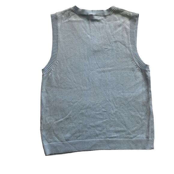 Robert Allan Kids Size Small Baby Blue Argyle V Neck Sleeveless Sweater Vest - Picture 2 of 7